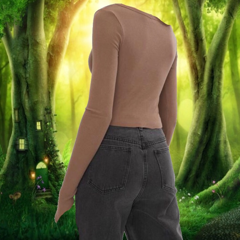 The Kript Fairycore Brown Basik Buttons Crop Top - Picture 10 of 10